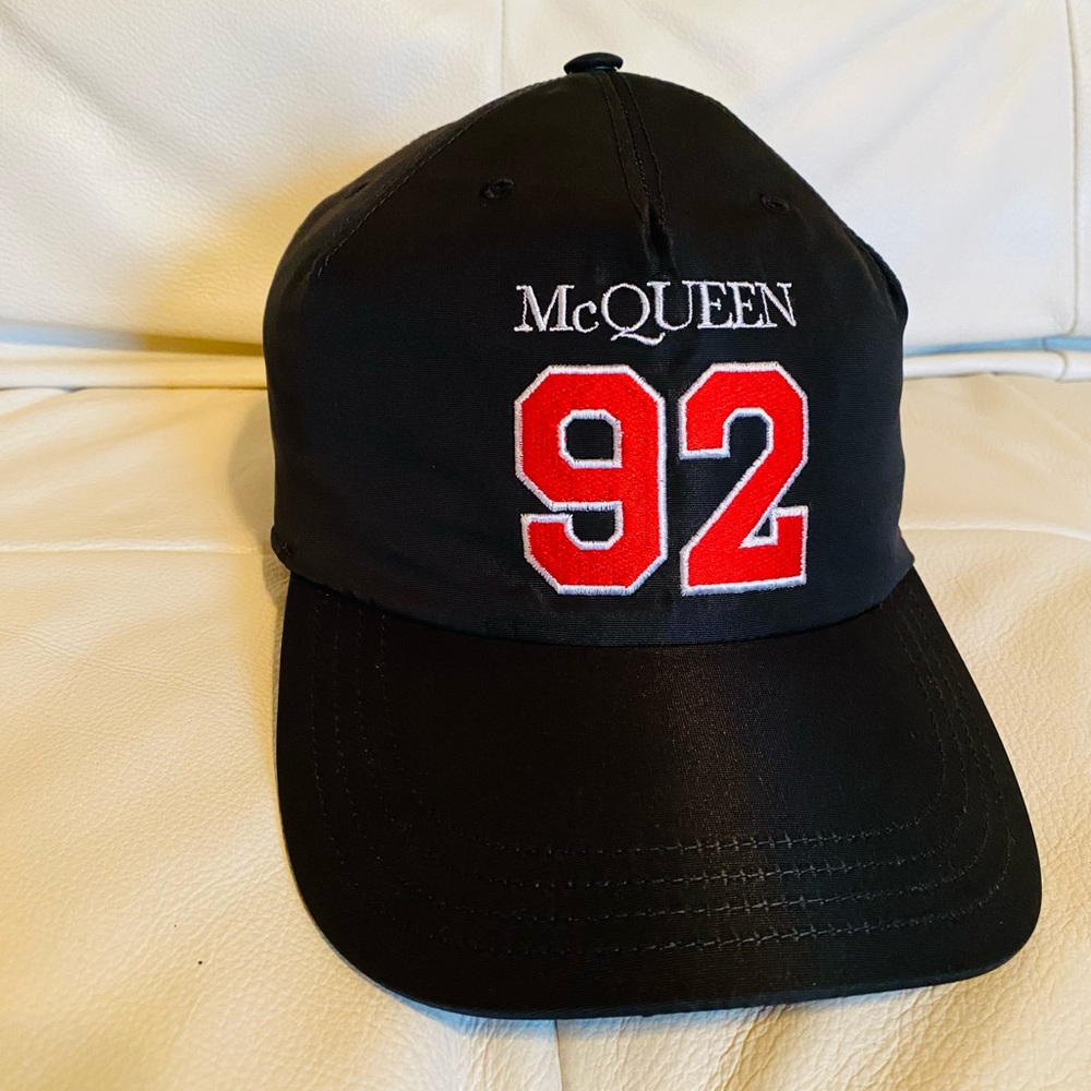 Brand New Authentic Alexander McQueen Black Embroidered Cap